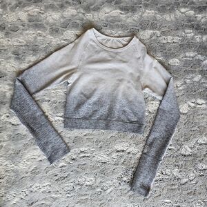 PINK Victoria's Secret Workout Crop Top Ling Sleeve Thumb Holes S